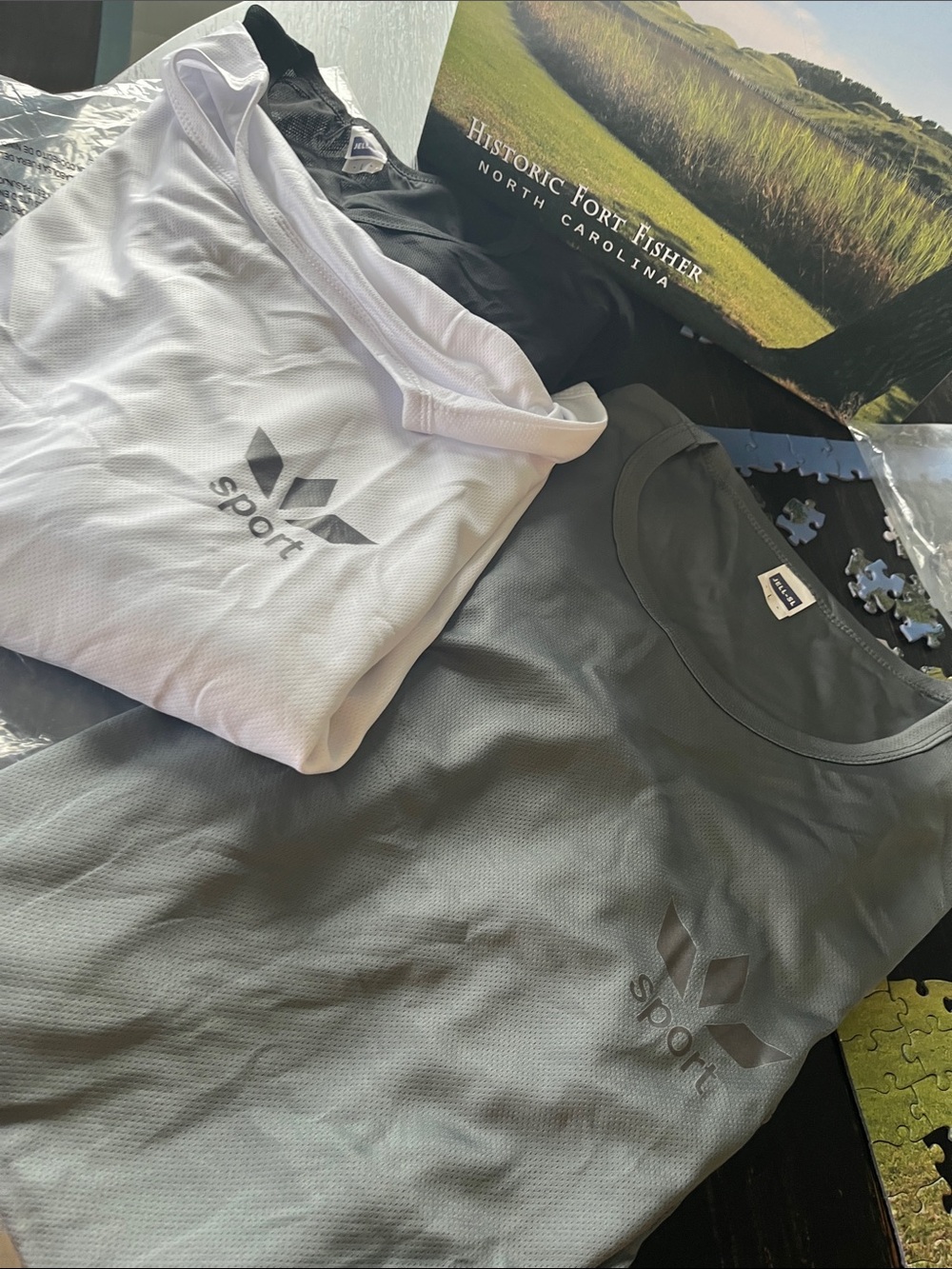 Unbranded Mens Short-Sleeve Sport Tee/tank Gray & White black